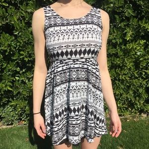 Aztec skater style dress